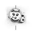 two masks one with a smiley face one with a mad face tattoo design idea