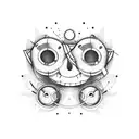 two masks one with a smiley face one with a mad face tattoo design idea