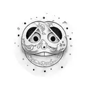 two masks one with a smiley face one with a mad face tattoo design idea