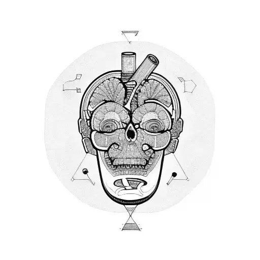 lung, heart, brain, dna tattoo design idea