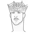 a Sideview of the face of a young card's king with a crown and a pointy beard, just need the exact tatto on the uploaded tattoo design idea