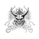 satanic beelzebub trippy lsd tattoo design idea