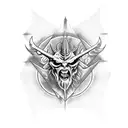 satanic beelzebub trippy lsd tattoo design idea