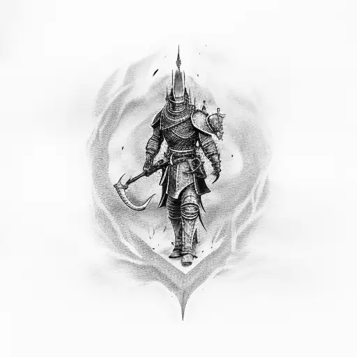 dark souls minimalist tattoo design idea