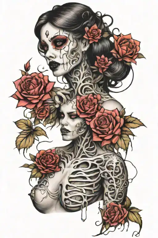 Collarbone goth emo tattoo design idea