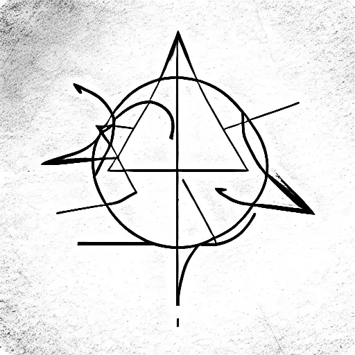 triangle with circles Sagittarius tattoo design idea