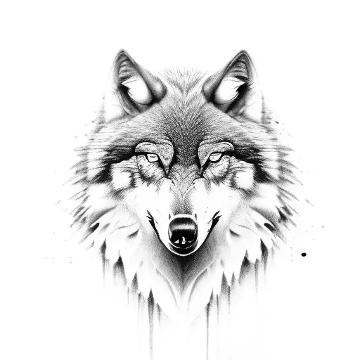 Odin  wolfs  ravens forrest river  tattoo design idea