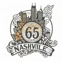 615 area code with nashville skyline tattoo design idea