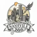 615 area code with nashville skyline tattoo design idea