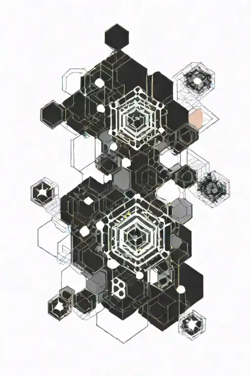 chemical make up testosterone with transgender colour hexagonal shapes tattoo design idea