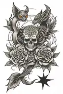 Good overtaking evil tattoo design idea