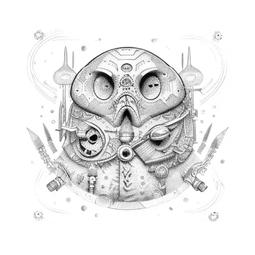 told tin pipe chipney tattoo design idea