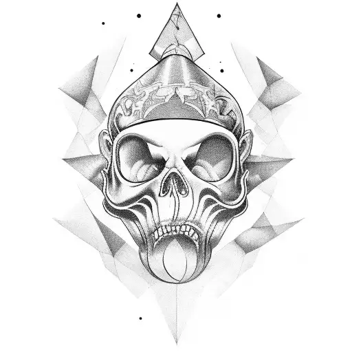 an old pipe chipney poping up form a roof tattoo design idea