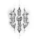 old tin pipe chipney tattoo design idea