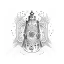 old tin pipe chipney tattoo design idea