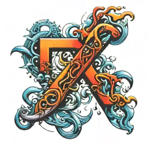 letters SCUBA tattoo design idea