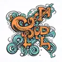 letters SCUBA tattoo design idea