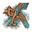 letters SCUBA tattoo design idea