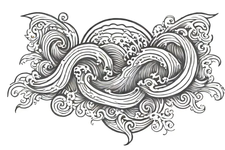 wave line tattoo tattoo design idea