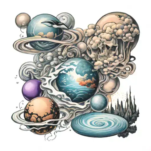 multiple universes tattoo design idea