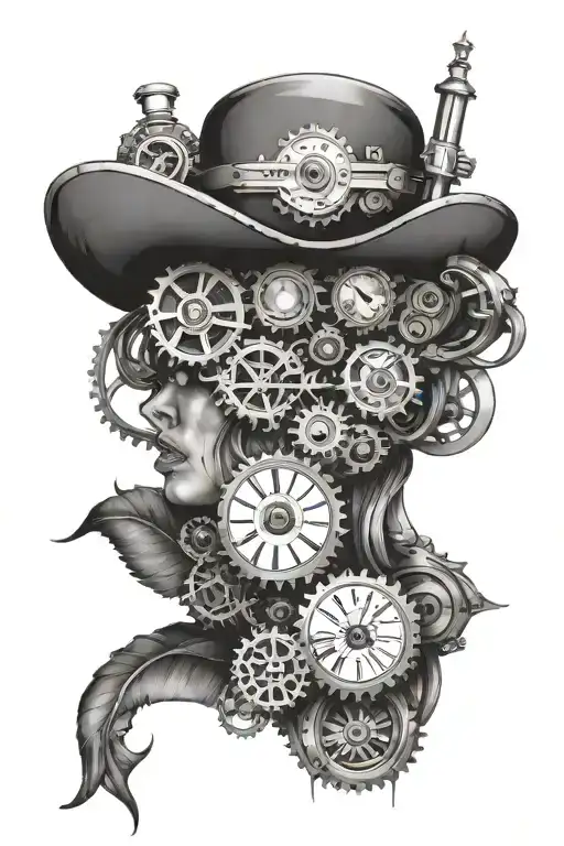 steampunk inspired tattoo tattoo design idea