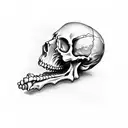 skeleton is smoking and drinking  tattoo design idea