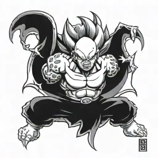 majin boo dragon ball tattoo design idea