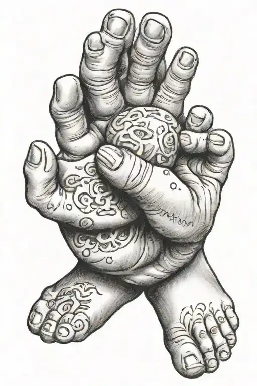 baby hands and feet tattoo design idea