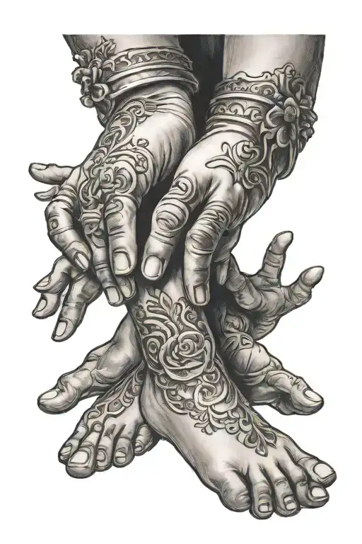 baby hands and feet tattoo design idea