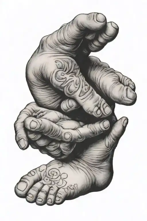 baby hands and feet tattoo design idea