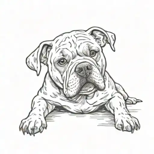 American Bully dog tattoo design idea