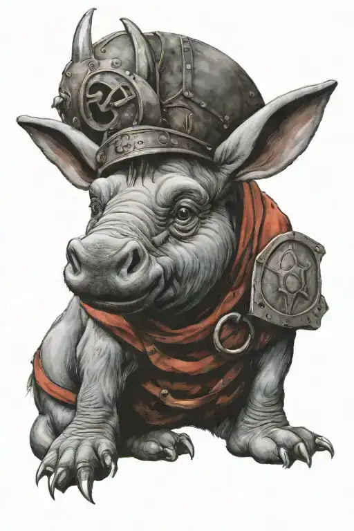eeyore with a viking shield tattoo design idea