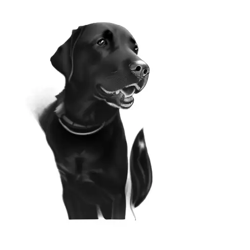 a black labrador retriever tattoo design idea