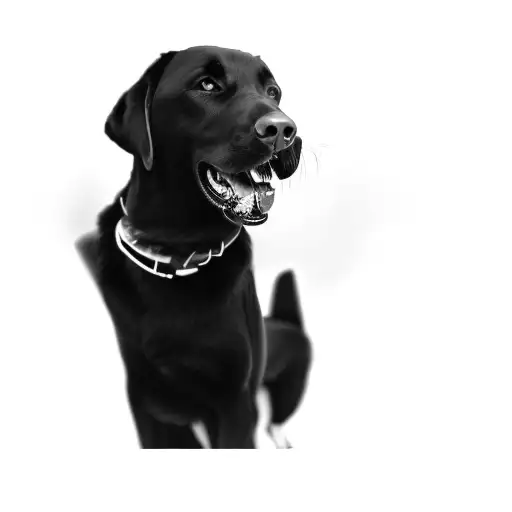 a black labrador retriever tattoo design idea