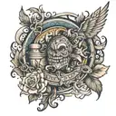 running outdoors tattoo design idea