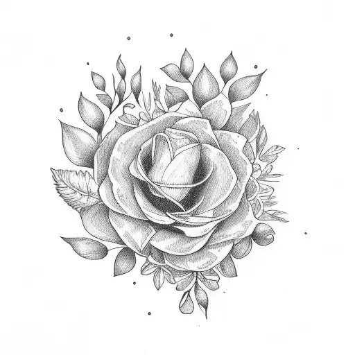 may, february, march, april, november birth flower bouquet  tattoo design idea