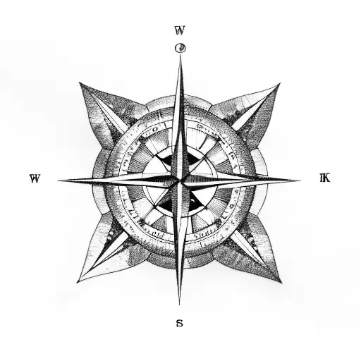 compass cross woods lake superior tattoo design idea