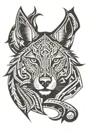Aztec wolf warrior  tattoo design idea