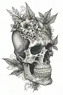 skull x ray tattoo design idea
