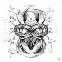 croix et aigle  tattoo design idea