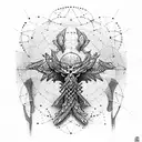 croix et aigle  tattoo design idea