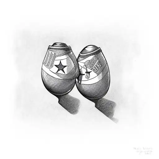 A pair of maracas with cuban flag tattoo design idea