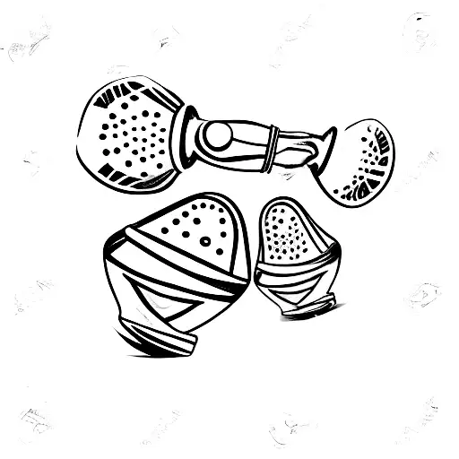 A pair of maracas with cuban flag tattoo design idea