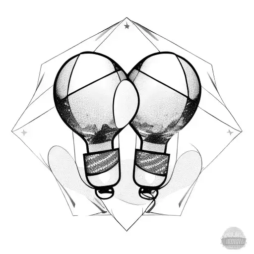 A pair of maracas with cuban flag tattoo design idea