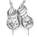 A pair of maracas with cuban flag tattoo design idea