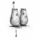 A pair of maracas with cuban flag tattoo design idea