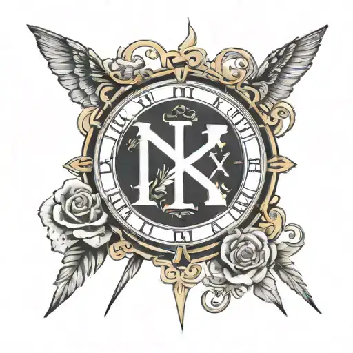 4-21-2021 9-07-2023 in Roman numerals tattoo design idea
