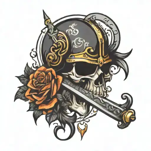 dark sabre tattoo design idea