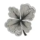 Arkansas outline with negative space surrounding a five leaf clover  tattoo design idea