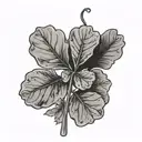 Arkansas outline with negative space surrounding a five leaf clover  tattoo design idea